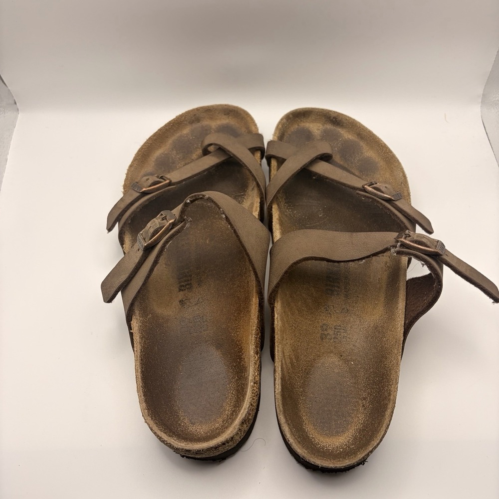 Birkenstock Mayari Sandals Womens 8 EU 39 Mocha Brown Toe Loop Strappy Sandals